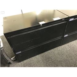 BLACK 2 DRAWER LATERAL FILE CABINET