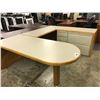 Image 1 : MAPLE AND BEIGE BULLET TOP U-SHAPE EXECUTIVE DESK