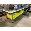 Image 1 : CUTTING BOARD TOP 36"D X 97"W X 36"H STAINLESS STEEL MOBILE PREPARATION TABLE