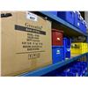 Image 1 : SHELF OF ASSORTED BINS, BAGS, SKEWERS & PLASTIC PIPING