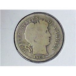1908-D Barber Dime