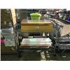 Image 1 : 2 TIER MOBILE "METRO" RACKING SYSTEM WITH PLASTIC SHELVES, DISPLAYS, WOODEN PLANKS & STAINLESS