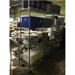 CHROME 4 TIER MOBILE  METRO  RACK SYSTEM 18 D X 47 W X 77 H