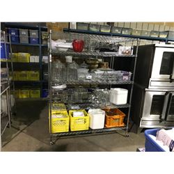 LARGE CHROME 5 TIER MOBILE  METRO  RACK SYSTEM
