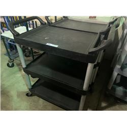 BLACK 3 TIER MOBILE CART