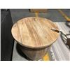 Image 2 : TEAK BONGO DRUM TABLE - (APPROX 21" DIAMETER X 24" H)