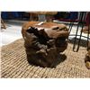 Image 1 : TEAK BURL STOOL/END TABLE (APPROX 17" X 14.5")