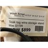 Image 2 : TEAK LOG WINE STORAGE STAND (APPROX 73.5" X 15.5" X 11.5") HOLDS 12 BOTTLES - MSRP $1199