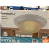 Image 2 : UBERHAUS FLUSHMOUNT 13.5" WHITE FINISH ALABASTER GLASS CEILING FIXTURE (13.5" X 6.75")