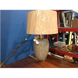 UTTERMOST LIGHTING TABLE LAMP WITH SHADE ON CLEAR ACRYLIC BASE (30.25 H X 19.5 W) -FROM HAND LEAF