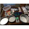 Image 2 : TABLE LOT OF ASSTD CAKE DECORATING EQUIPMENT & SUPPLIES INCLUDING ADJUSTABLE CAKE DECORATING STAND,