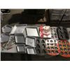 Image 1 : TABLE LOT OF ASSTD CAKE DECORATING EQUIPMENT & SUPPLIES INCLUDING 2 X 3 TIER DIAMOND PAN SET/FLOWER