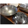 Image 2 : BOX LOT OF ASSTD ITEMS INCLUDES ALUMINUM ROASTER, METAL WOK WITH LID, CAKE TAKER & WILTON  FANCI