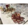 Image 2 : TABLE LOT OF ASSTD STEM WARE INCLUDES - SHERRY DECANTER WITH GLASSES, VASE, WINE GLASSES, SHERRY