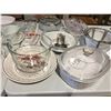 Image 13 : LARGE TABLE LOT OF ASSTD DISHWARES, CORNING WARE & DECORATIVE PIE PLATES - INCLUDING