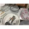 Image 14 : LARGE TABLE LOT OF ASSTD DISHWARES, CORNING WARE & DECORATIVE PIE PLATES - INCLUDING