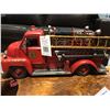 Image 3 : 2 PC SET OF METAL ORNAMENTS, DIRECTORS CAMERA STYLE CLOCK 10"HX11"W, FIRE TRUCK 15WX7"T.