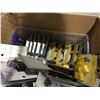Image 3 : BOX LOT OF ASSTD COLORED AUTO LIGHTS, DOOR LOCK KNOBS ETC