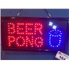 Image 1 : LIGHTED BEER PONG SIGN - APPROX 19" X 10"