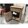 Image 2 : BEE & WILLOW HOME DISTRESSED OAK SHUTTER CABINET (APPROX 19" X 13" X 26.5") FRONT LEFT CORNER HAS