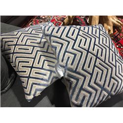 CALDEIRA BLUE & BEIGE THROW PILLOWS (18.5  X 18.5 ) X 2 - MSRP $44.95EA