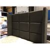 Image 2 : CONTEMPORARY/MODERN DARK GREY UPHOLSTERED QUEEN SIZE BEDFRAME (HEADBOARD/FOOTBOARD/RAILS & SLATS)