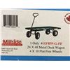 Image 1 : MILLSIDE INDUSTRIES 24 X 48" METAL DECK WAGON WITH 4 10" FLAT FREE WHEELS - NEW IN BOX - A