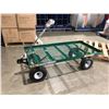 Image 2 : MILLSIDE INDUSTRIES 24 X 48" METAL DECK WAGON WITH 4 10" FLAT FREE WHEELS - NEW IN BOX - A
