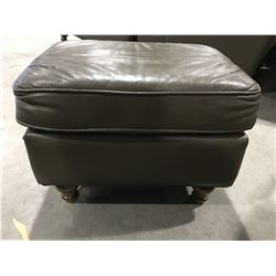 SPINNEYBECK LEATHER PILLOWTOP OTTOMAN - APPROX 22  X 15  X 15.5  - D