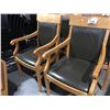 Image 1 : SOLID MAPLE CAPTAINS CHAIR WITH SPINNEYBECK LEATHER X 2 - C