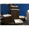 Image 1 : WEAVED LINED LAUNDRY BASKET SET - INCLUDES LAUNDRY BASKET (20" X  14" X 14"), LINED WASTE BASKET,