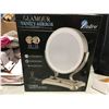 Image 1 : GLAMOUR VANITY MIRROR WITH SURROUND LIGHT TECHNOLOGY 5X/1X MAGNIFICATION, 11 3/8" FULL FACE
