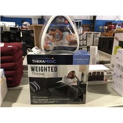 THERAPEDIC 10LB WEIGHTED THROW (50  X 60 ) & CONTOUR LEGACY LEG PILLOW