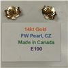 Image 2 : 14K FRESH WATER PEARL CZ EARRINGS