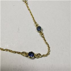 SILVER BLUE SAPPHIRE(5CT) NECKLACE