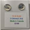 Image 2 : 10K 2 CITRINE(1.3CT) EARRINGS
