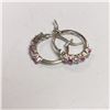 Image 2 : CREATED PINK SAPPHIRE EARRINGS