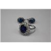 Image 2 : STERLING SILVER DESIGNER RING & MATCHING EARRINGS