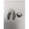 Image 1 : DESIGNER LEAF RING & MATCHING EARRINGS