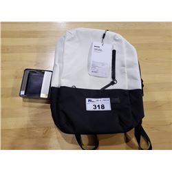 INCASE COMPASS WHITE LEATHER BACKPACK & FOSSIL WALLET