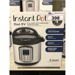 INSTANT POT 8-IN-1 MULTI USE PROGRAMMABLE PRESSURE COOKER 6 QUART