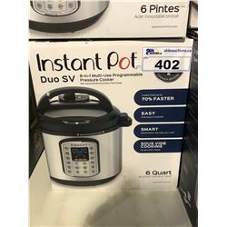 INSTANT POT 8-IN-1 MULTI USE PROGRAMMABLE PRESSURE COOKER 6 QUART