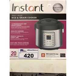 INSTANT ZEST PLUS RICE & GRAIN COOKER