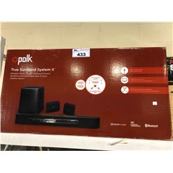 POLK TRUE SURROUND SYSTEM 2 WIRELESS HOME THEATER SURROUND SOUND