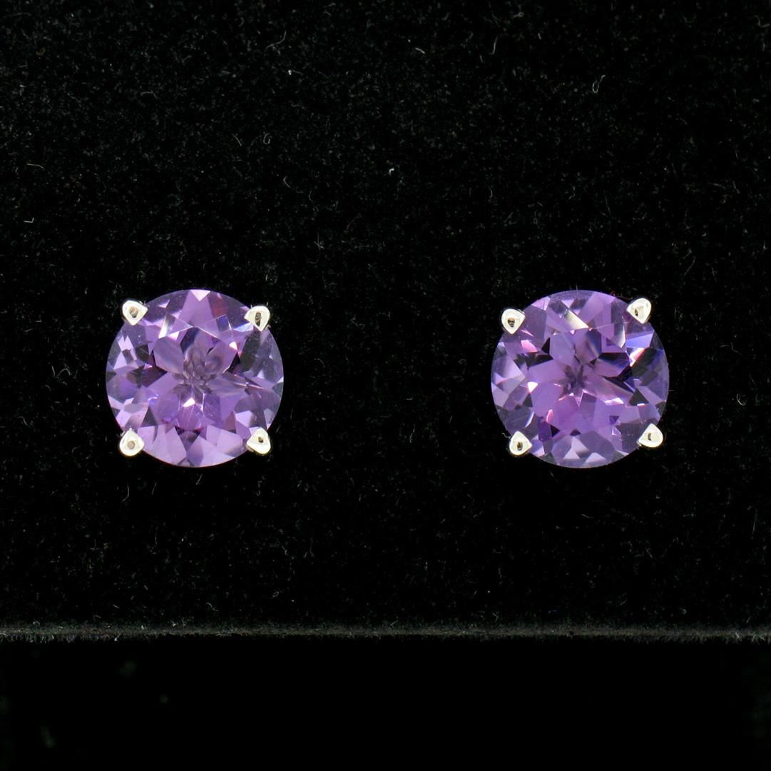7MM SIMPLE STUD EARRINGS - WHITE