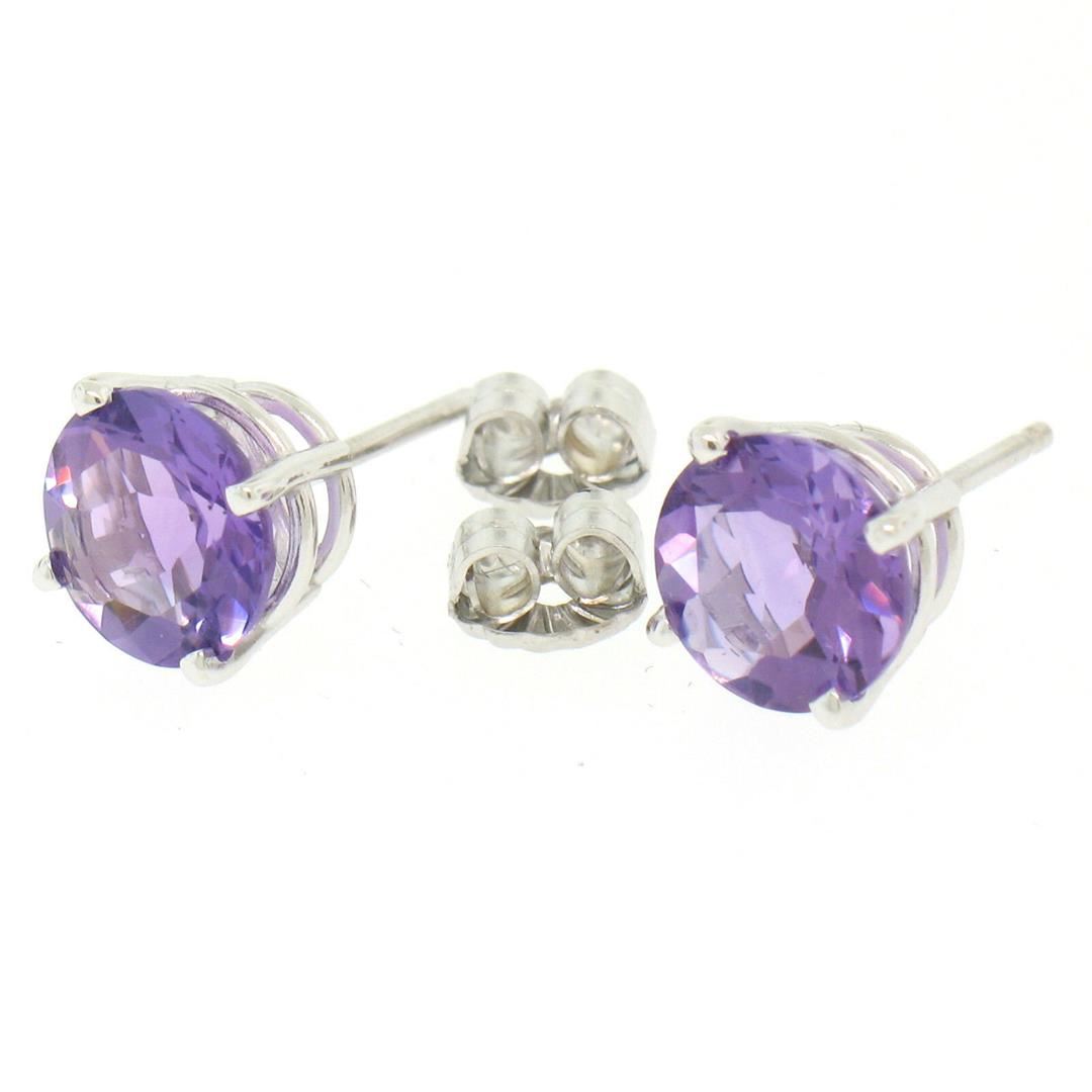 7MM SIMPLE STUD EARRINGS - WHITE main image 0