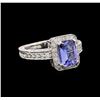 14KT White Gold 1.54 ctw Tanzanite and Diamond Ring