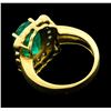 Image 3 : 4.80 ctw Emerald And Diamond Ring - 14KT Yellow Gold With Rhodium Plating