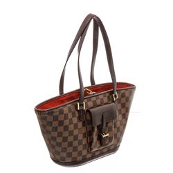 Louis Vuitton Damier Ebene Canvas Leather Manosque PM Bag