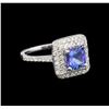 14KT White Gold 1.61 ctw Tanzanite and Diamond Ring
